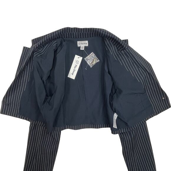 Amazon's The Drop Reims Cropped Blazer Sz S New $79 Navy Blue Pinstripe Lined - Picture 6 of 12